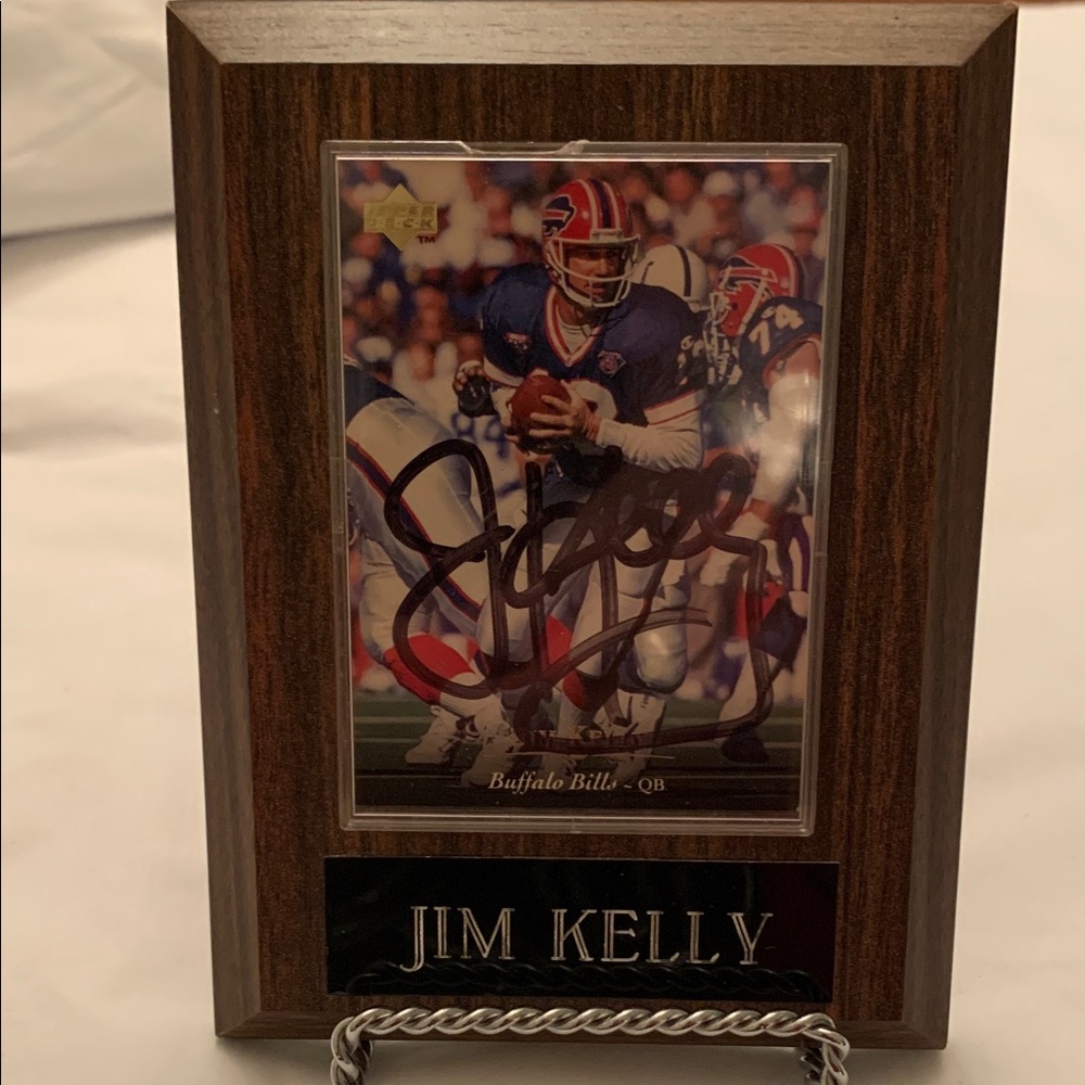Jim Kelly Signed Buffalo Bills Plaque 1992 Upper Deck. Go Bills!